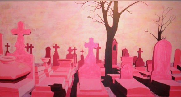  de la vie dans la mort I acrylique sur medium 210x125 cm 2007